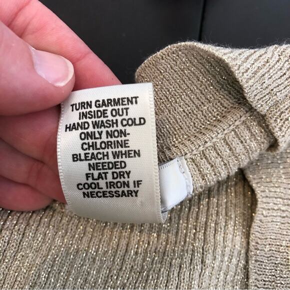 Cache champagne gold sequin front button cardigan sweater size Medium - Picture 11 of 16